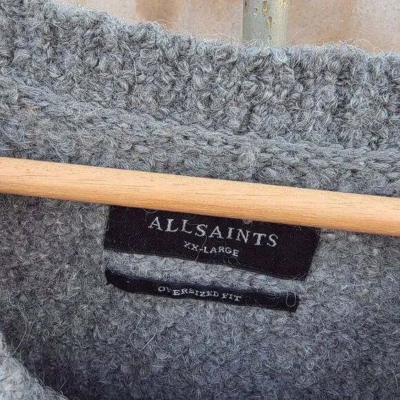 All saints oversized nubby textured gray sweater - Picture 6 of 7